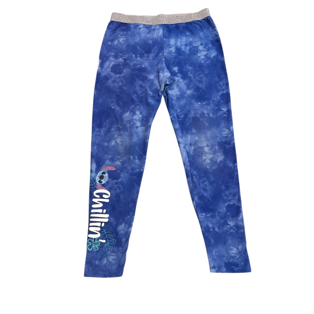 Disney Stitch Blue Tie-Dye Kids Leggings XL